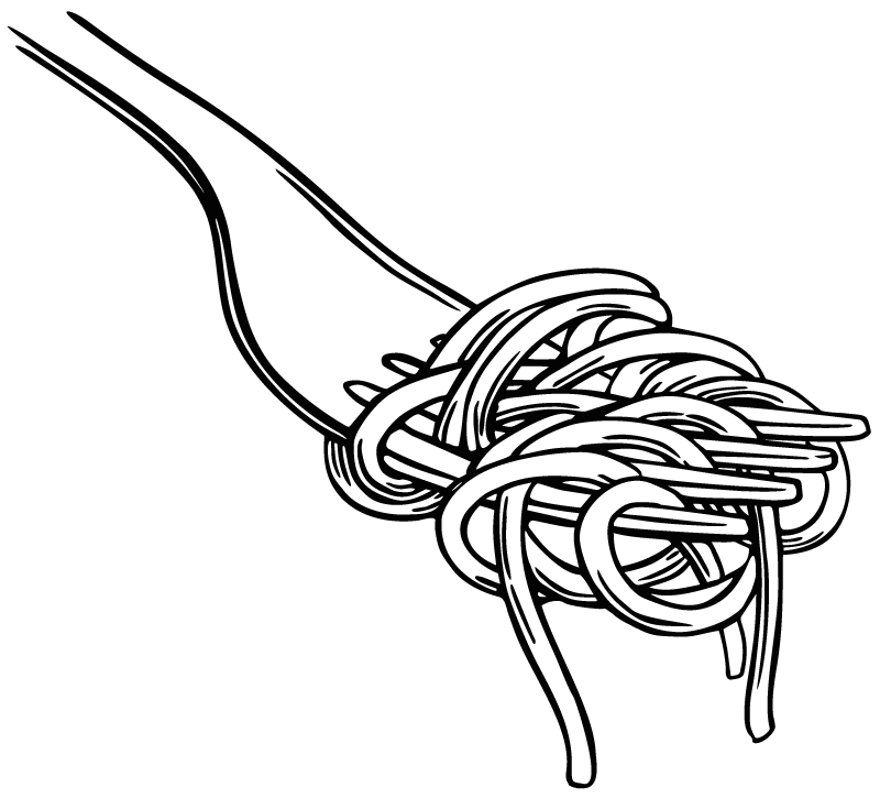 Vinyl teppe kjøkken spaghetti gaffel gravering stil - Tenstickers