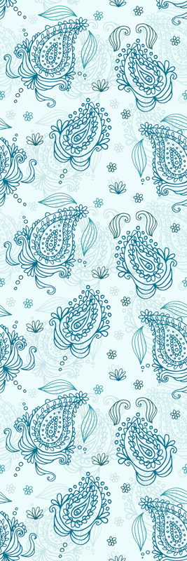 Vinyl teppe kjøkken floral paisley kjØleskap - Tenstickers