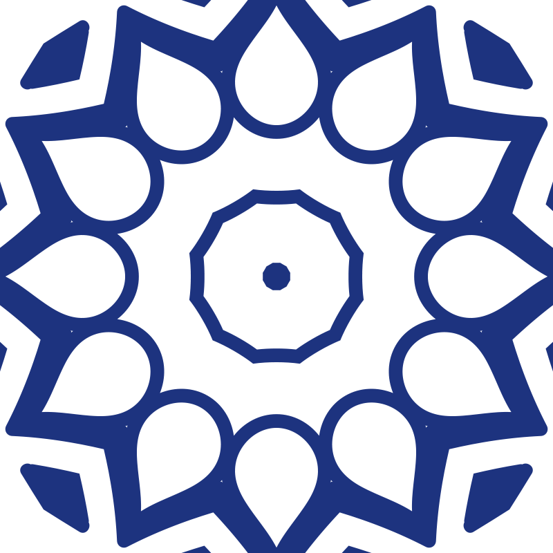 Vinyl teppe kjøkken delfts blå mandala blomster - Tenstickers