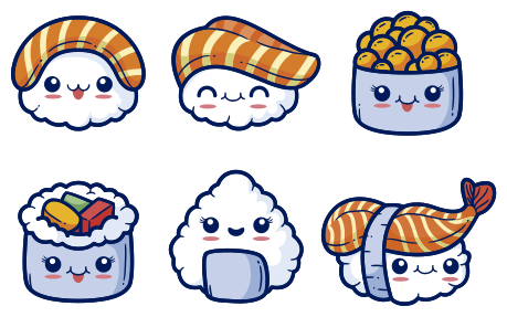 Cute sushi vinyl teppe kjøkken - Tenstickers