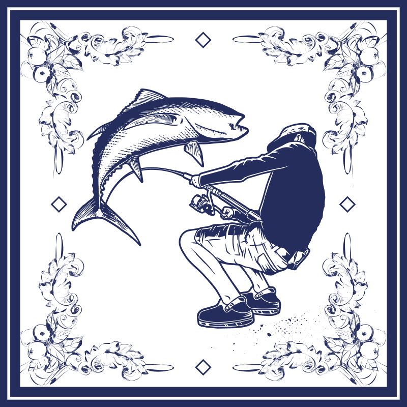 Fisker teppe vinyl kjøkken - Tenstickers