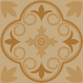 Beige vintage blomsterdesign vinyl teppe kjøkken - Tenstickers