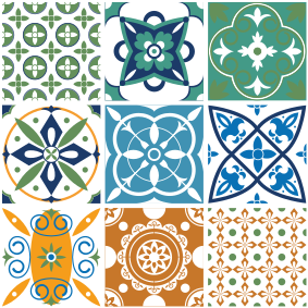 Vinyl teppe kjøkken porselensfliser miks - Tenstickers