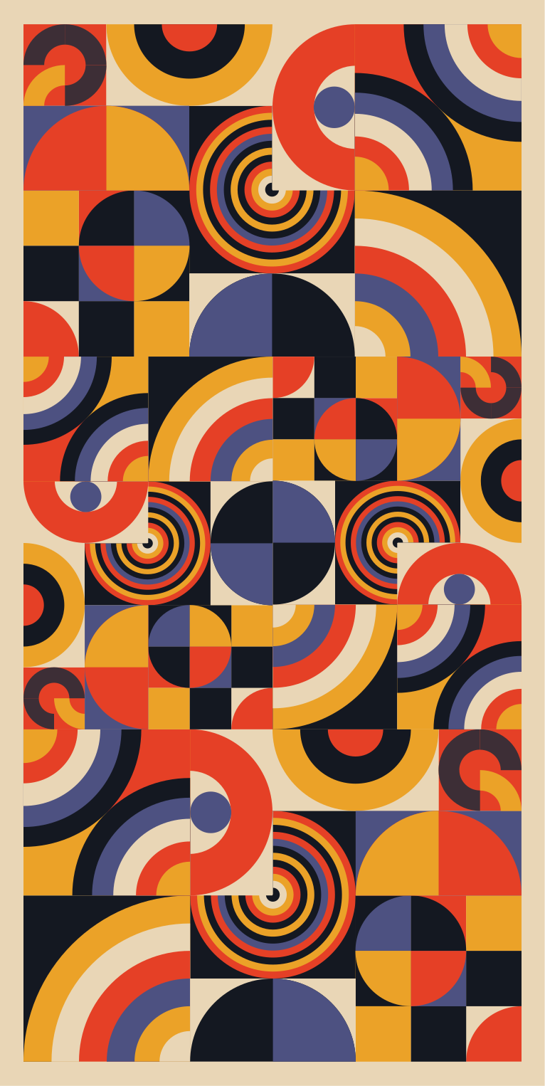 Vinyl teppe kjøkken fargerike bauhaus sirkler - Tenstickers