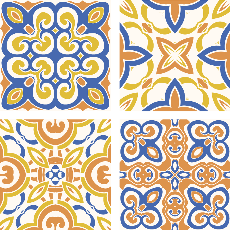 Vinyl teppe kjøkken sicilianske fliser - Tenstickers