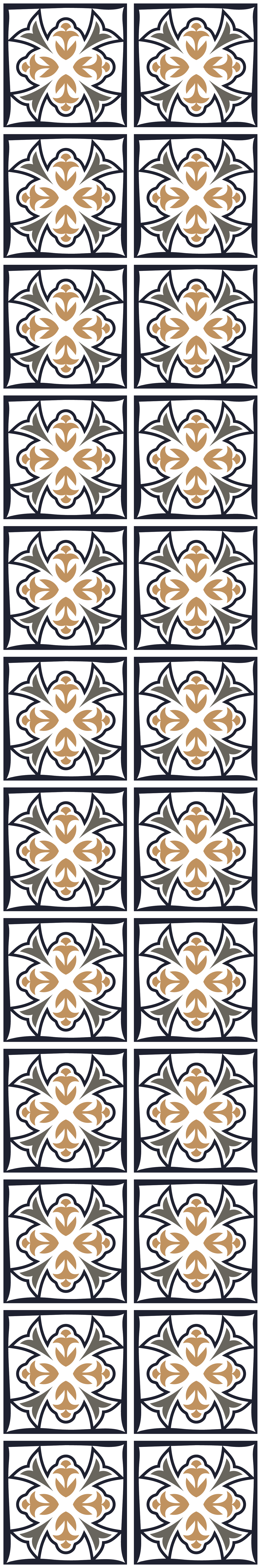 Vinyl teppe kjøkken beige og svart portugisisk flis - Tenstickers