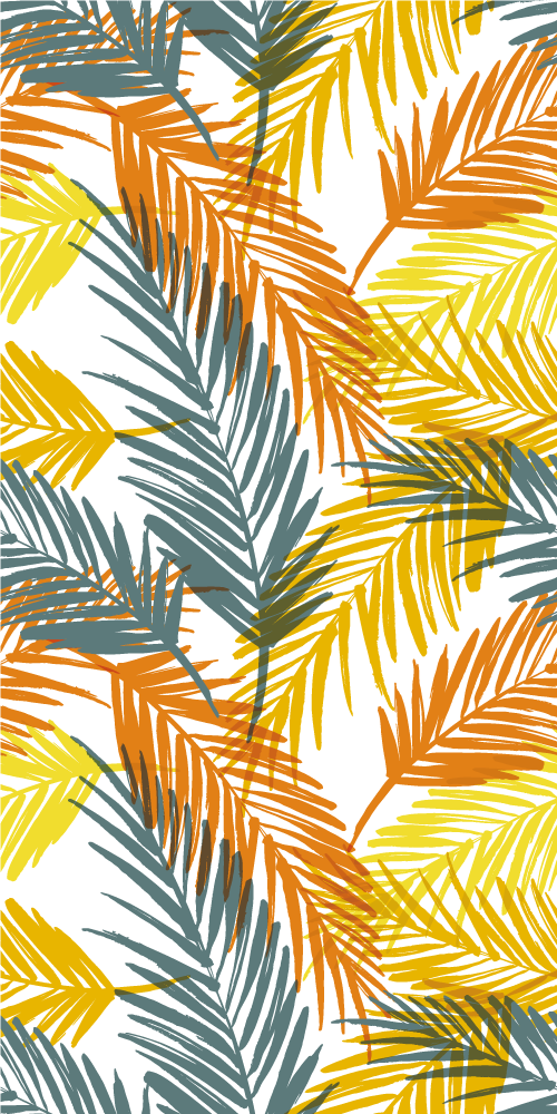 Vinyl teppe kjøkken håndtegnede palmeblader mønster - Tenstickers