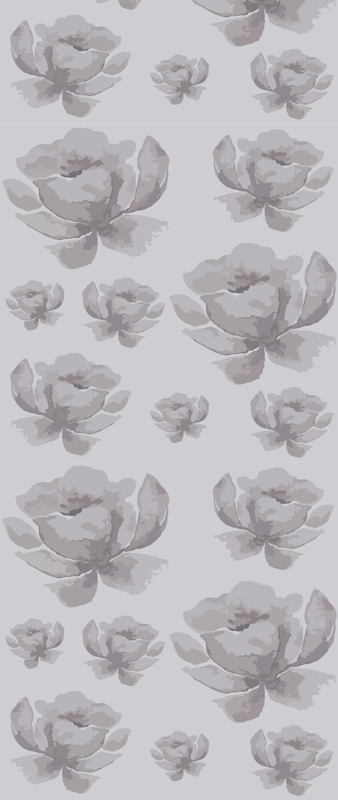 Vinyl teppe soverom grått blomsterdesign fra 80-tallet - Tenstickers