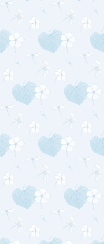 Vinyl teppe soverom 80-talls blomsterblå mønster - Tenstickers