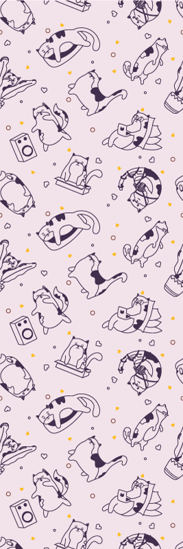Cat musikkband mønster vinyl teppe soverom - Tenstickers