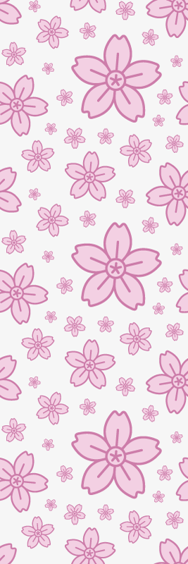 Vinyl teppe soverom rosa søte små blomster på hvit bakgrunn - Tenstickers