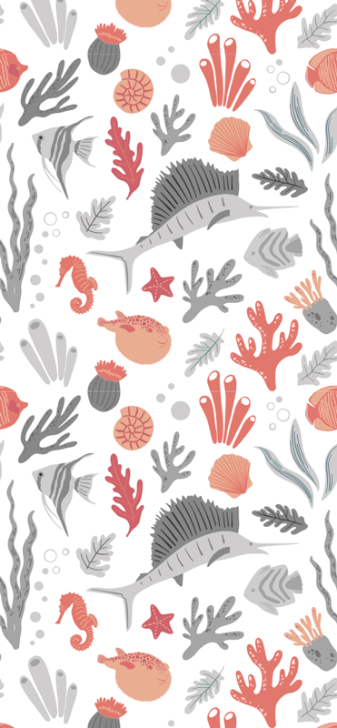 Marine liv illustrasjon vinyl teppe soverom - Tenstickers