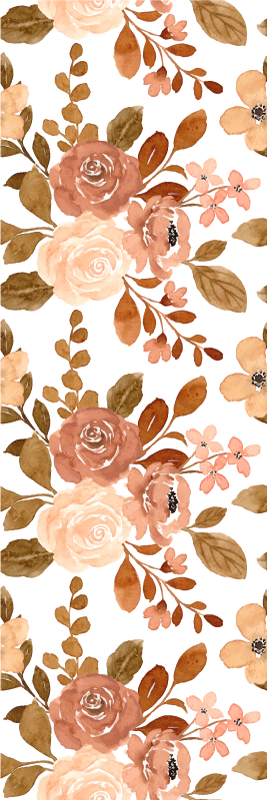 Vinyl teppe soverom med elegante rosa pastellblomster - Tenstickers