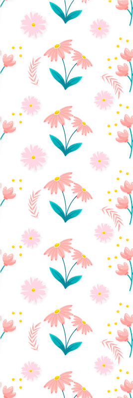 Vinyl teppe soverom med minimalistiske pastellblomster - Tenstickers