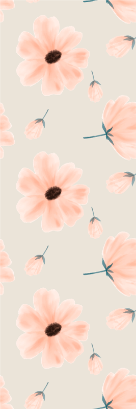 Aquarella store blomster vinyl teppe soverom - Tenstickers