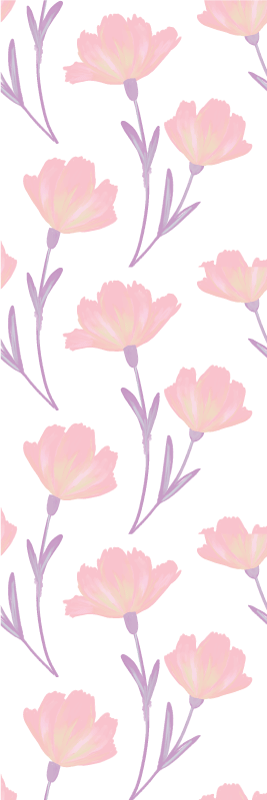 Vinyl teppe soverom minimalistisk akvarell blomster mønster - Tenstickers