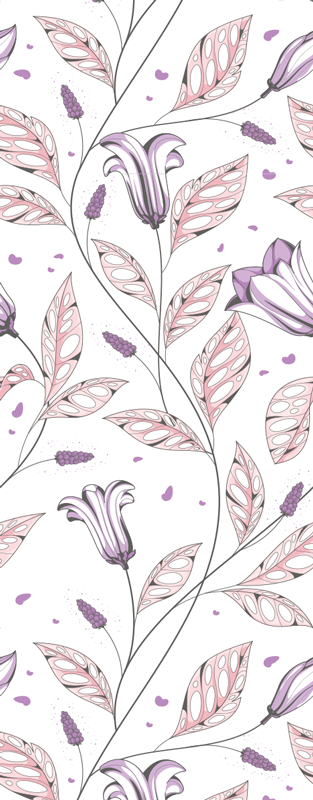 Vinyl teppe soverom lilla elegante tulipaner mønster - Tenstickers