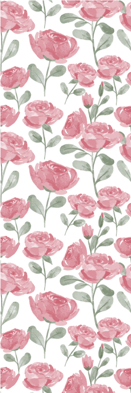 Vinyl teppe soverom naturlig vintage rose mønster - Tenstickers