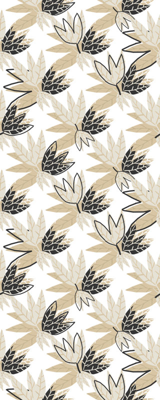 Vinyl teppe soverom nordisk stil brune blader - Tenstickers