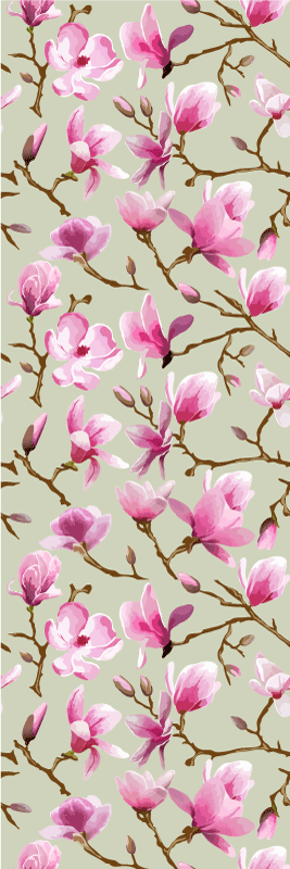 Vinyl teppe soverom vakker lilla magnolia treetop - Tenstickers