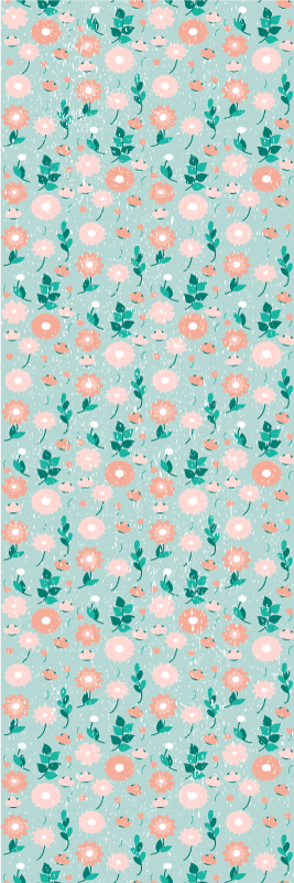 Vinyl teppe soverom blå blomster shabby chic - Tenstickers