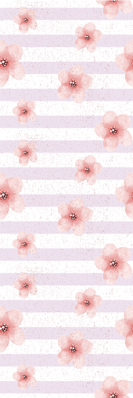 Vinyl teppe soverom shabby chic med vertikale rosa linjer - Tenstickers