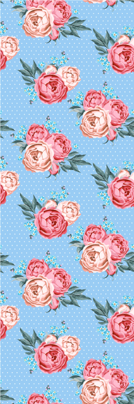 Shabby chic med prikkete mønster vinyl teppe soverom - Tenstickers