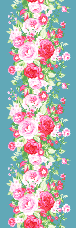 Vinyl teppe soverom turkis shabby chic mønster - Tenstickers