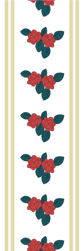 Vinyl teppe soverom shabby chic roser - Tenstickers