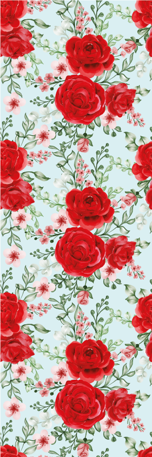Vinyl teppe soverom i grandmillennial blomsterstil - Tenstickers
