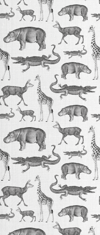 Safari dyr og trær kant vinyl teppe soverom - Tenstickers