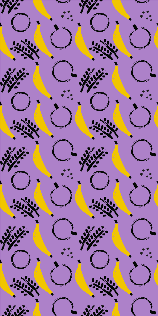 Vinyl teppe soverom afrikansk stil lilla banan design - Tenstickers