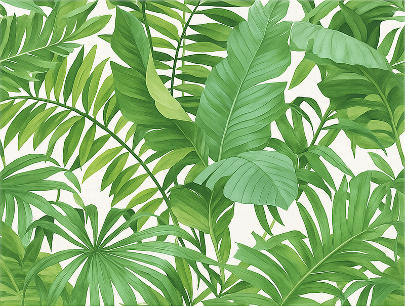 Tropiske blad motif vinyl teppe soverom - Tenstickers