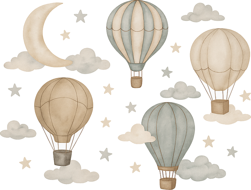 Stjerneballonger vinyl teppe soverom - Tenstickers