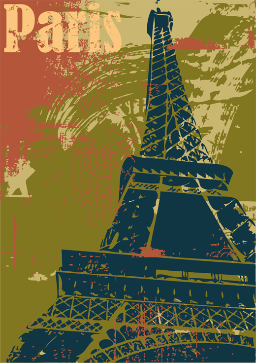 Vinyl teppe soverom dekorativ paris plakat - Tenstickers