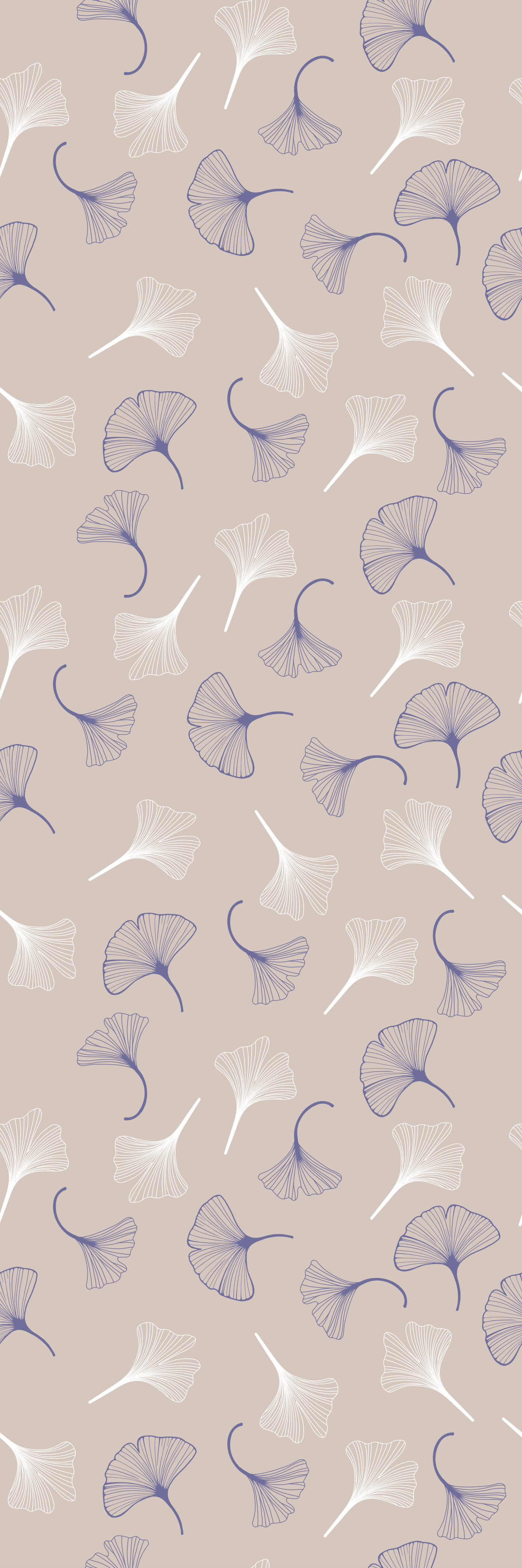 Vinyl teppe kontor ginkgo blader krem - Tenstickers