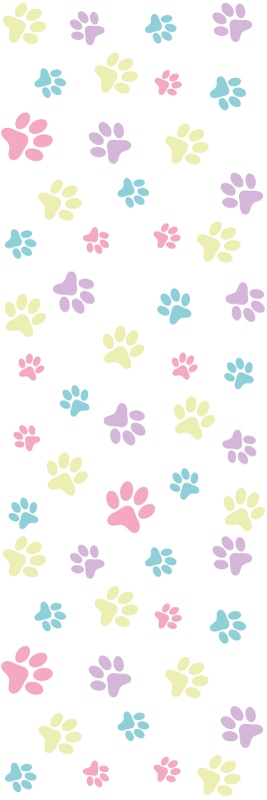 Fantastiske fargerike hundepoter vinyl teppe soverom - Tenstickers