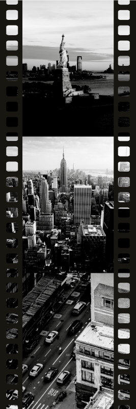 Vinyl teppe soverom nyc fototape collage - Tenstickers