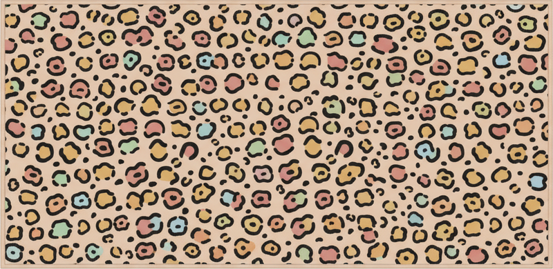Vinyl teppe soverom leopard pastellfarge mønster - Tenstickers