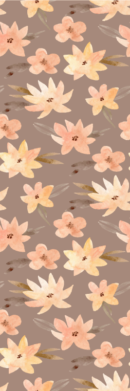 Vinyl teppe soverom aquarella blomster pastellfarger - Tenstickers