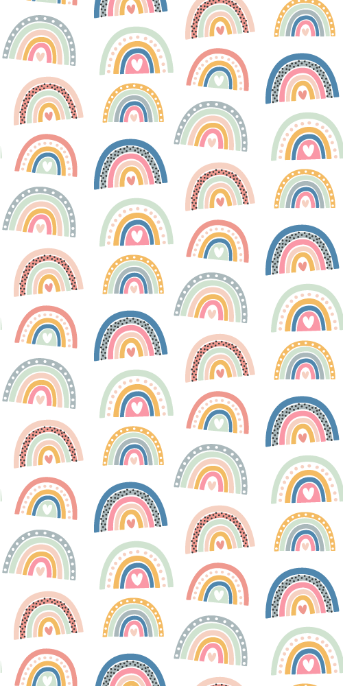 Vinyl teppe soverom fargerike minimalistiske regnbuer - Tenstickers