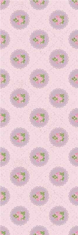 Vinyl teppe soverom shabby chic rosa rutemønster - Tenstickers