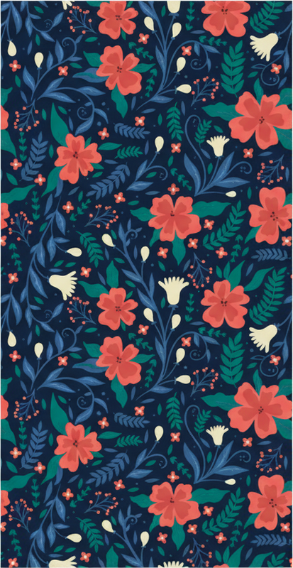 Vinyl teppe soverom nordisk stil kunstneriske blomster - Tenstickers