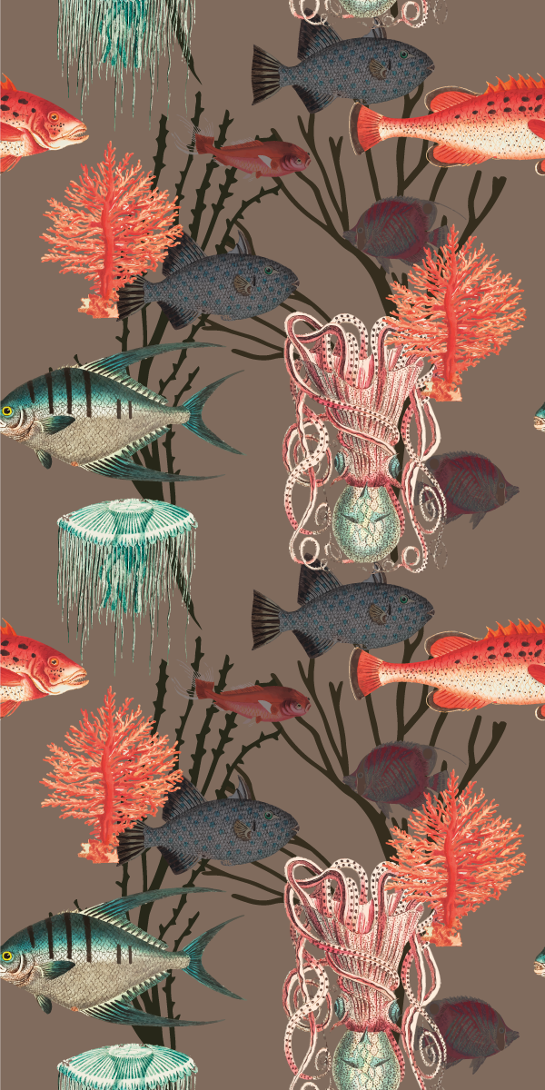Coral akvatiske liv vinyl teppe soverom - Tenstickers