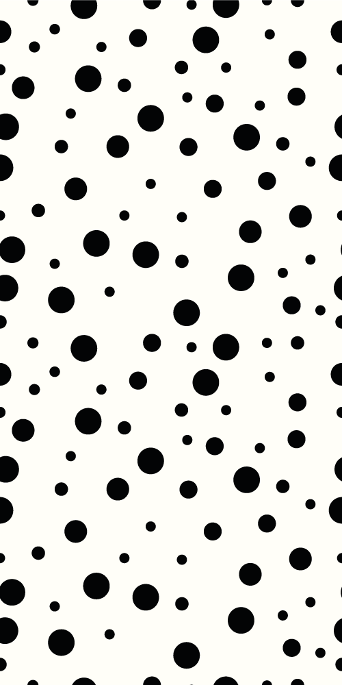Vinyl teppe soverom polka svart og hvitt mønster - Tenstickers