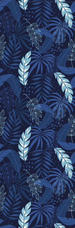 Vinyl teppe soverom blå maranta og panter - Tenstickers