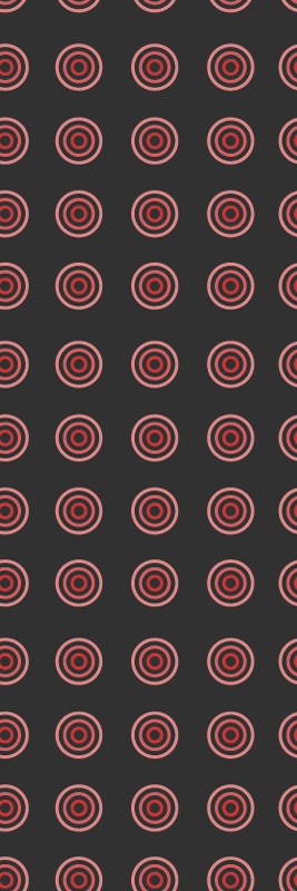 Rødt sømløst rundt geometrisk mønster vinyl teppe soverom - Tenstickers