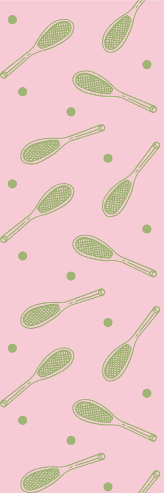 Vinyl teppe soverom sømløst tennisracket design - Tenstickers