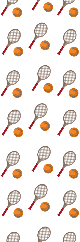 Vinyl teppe soverom racketer med oransje tennisballer - Tenstickers