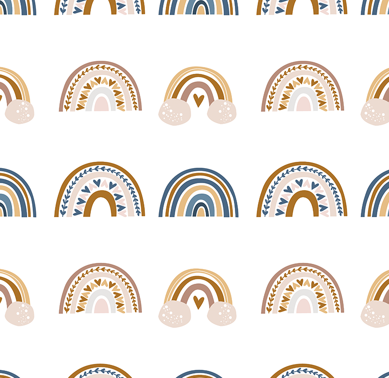 Håndtegnet høstregnbue vinyl teppe soverom - Tenstickers